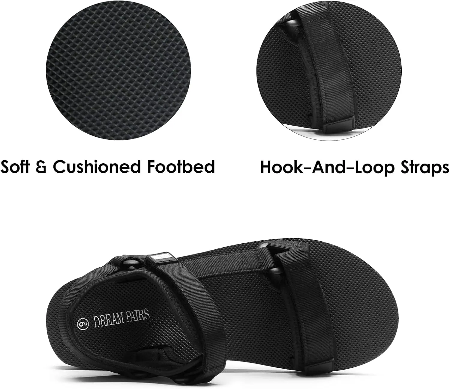 DREAM PAIRS Mens Sandals, Lightweght Outdoor Hiking Sandals Waterproof Athletic Sports Walking Water Sandals with Soft Eva Midsole for Beach Summer Vocation Travel Adventure