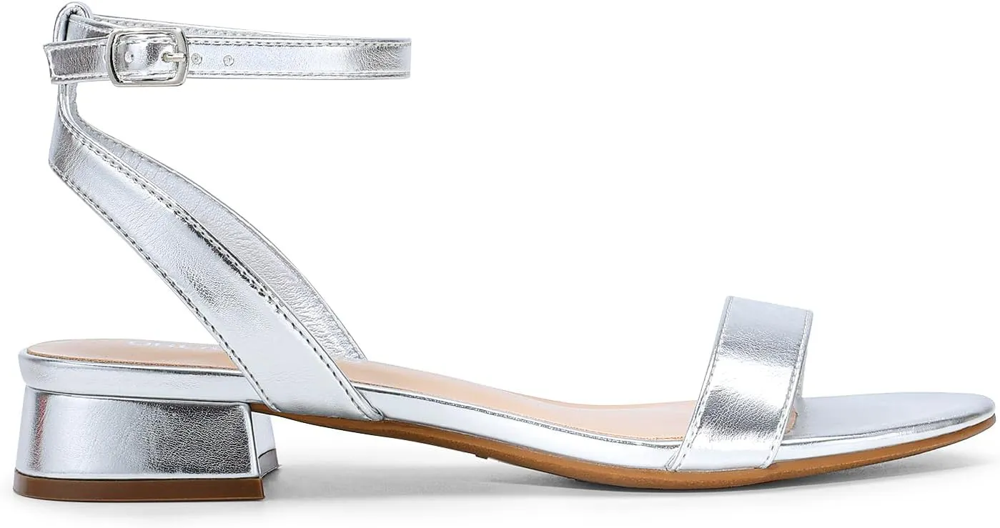 DREAM PAIRS Women Black White Nude Clear Sandals Low Heel Dressy Sandals Ankle Strap Open Toe Chunky Block Heeled Summer Classic Comfortable Flat Shoes
