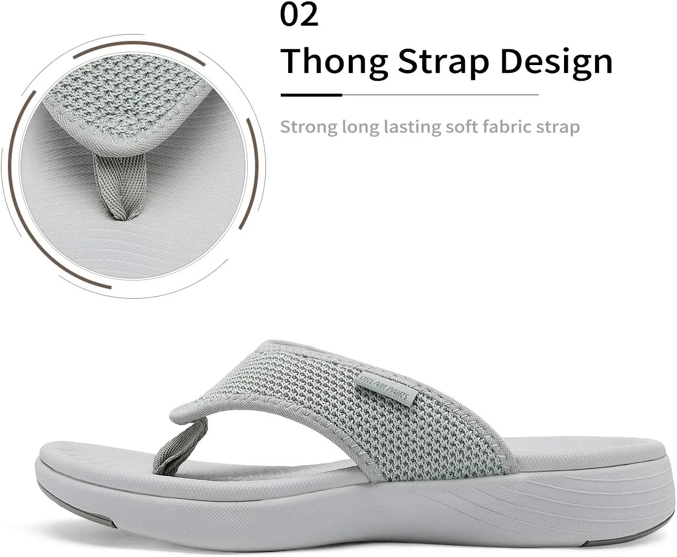 DREAM PAIRS Women's Arch Support Soft Cushion Flip Flops Thong Sandals