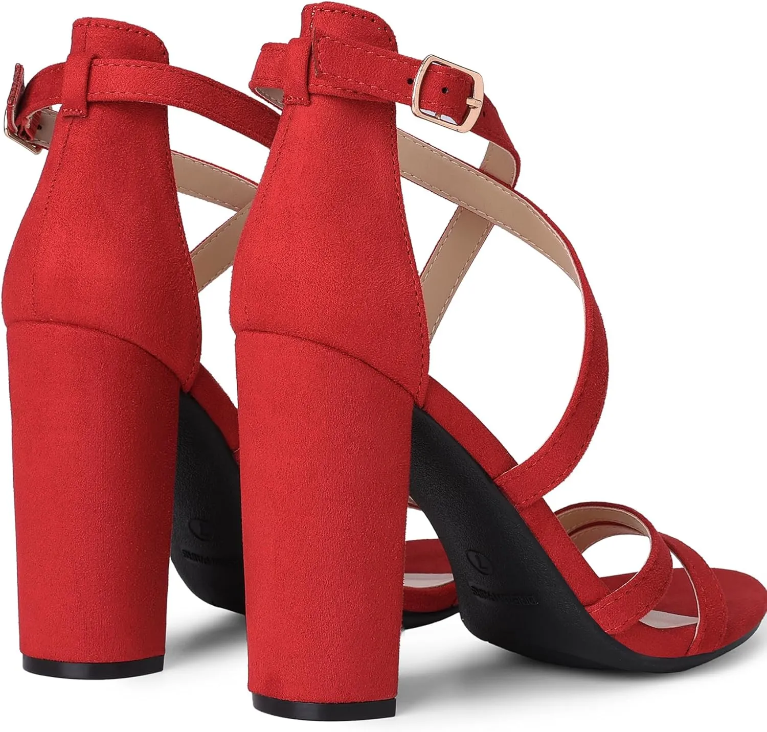 DREAM PAIRS Womens Chunky Heels 4 inch High Multi Strap Soft Comfort Block Heeled Sandals for Prom Dancing Wedding