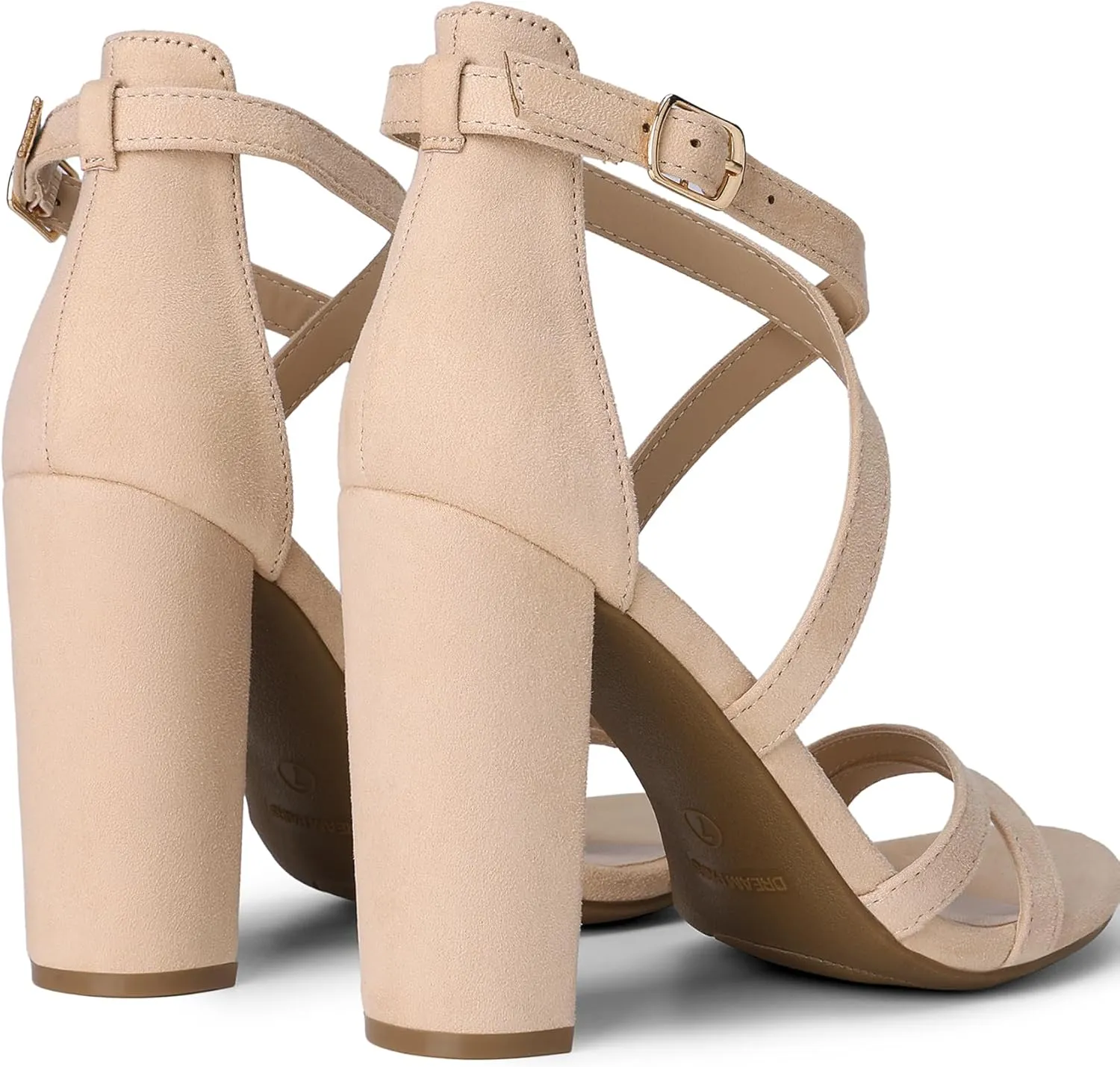 DREAM PAIRS Womens Chunky Heels 4 inch High Multi Strap Soft Comfort Block Heeled Sandals for Prom Dancing Wedding