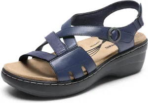 DREAM PAIRS Women's Comfortable Arch Support Wedge Sandals Open Toe Summer Walking Shoe