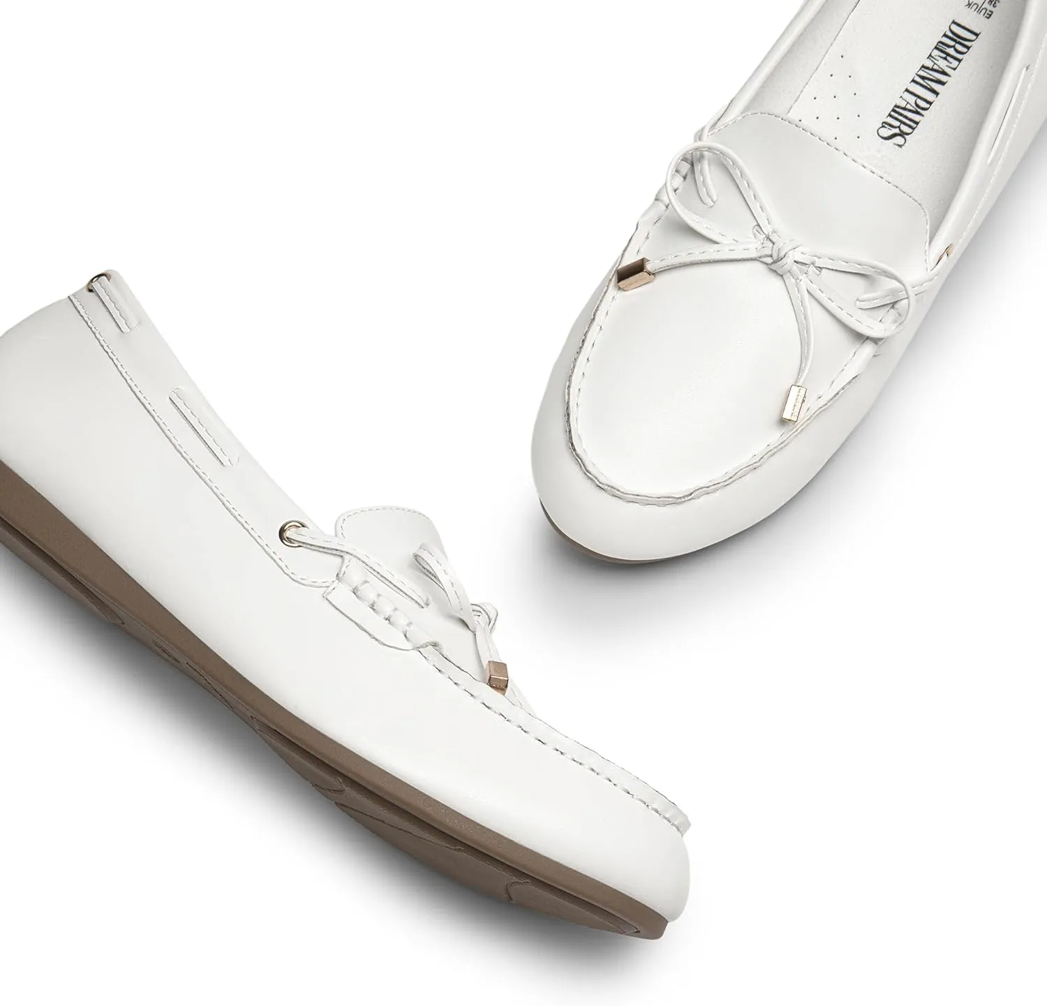DREAM PAIRS Women's Loafers Comfortable Dressy Slip-on Business Casual Work Shoes Bow-Knot Office Driving Round Toe Flats Loafers