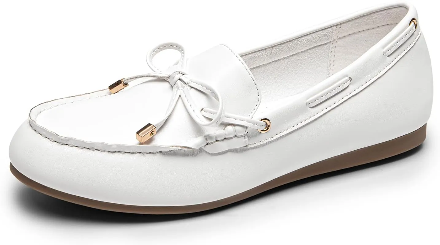 DREAM PAIRS Women's Loafers Comfortable Dressy Slip-on Business Casual Work Shoes Bow-Knot Office Driving Round Toe Flats Loafers