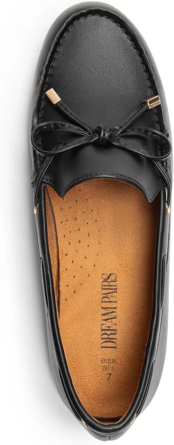 DREAM PAIRS Women's Loafers Comfortable Dressy Slip-on Business Casual Work Shoes Bow-Knot Office Driving Round Toe Flats Loafers