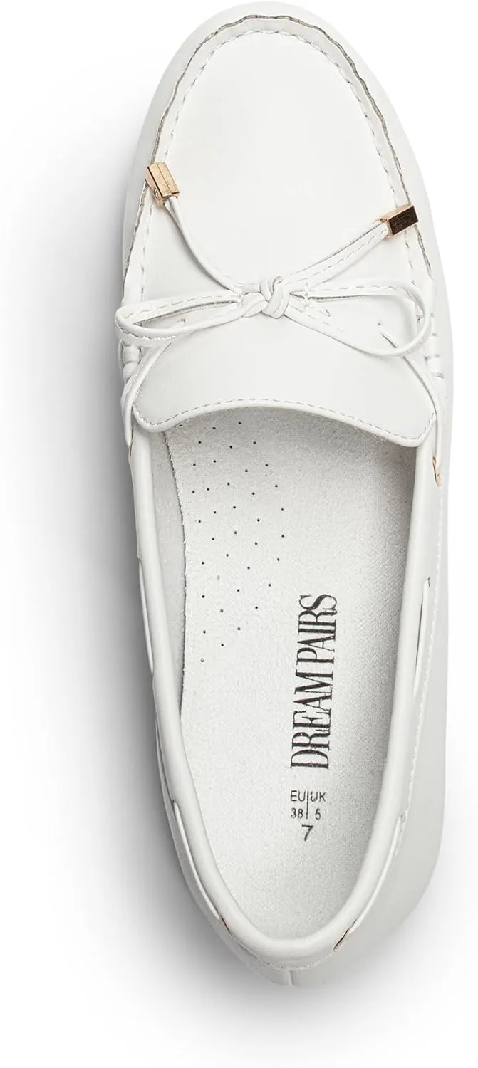 DREAM PAIRS Women's Loafers Comfortable Dressy Slip-on Business Casual Work Shoes Bow-Knot Office Driving Round Toe Flats Loafers