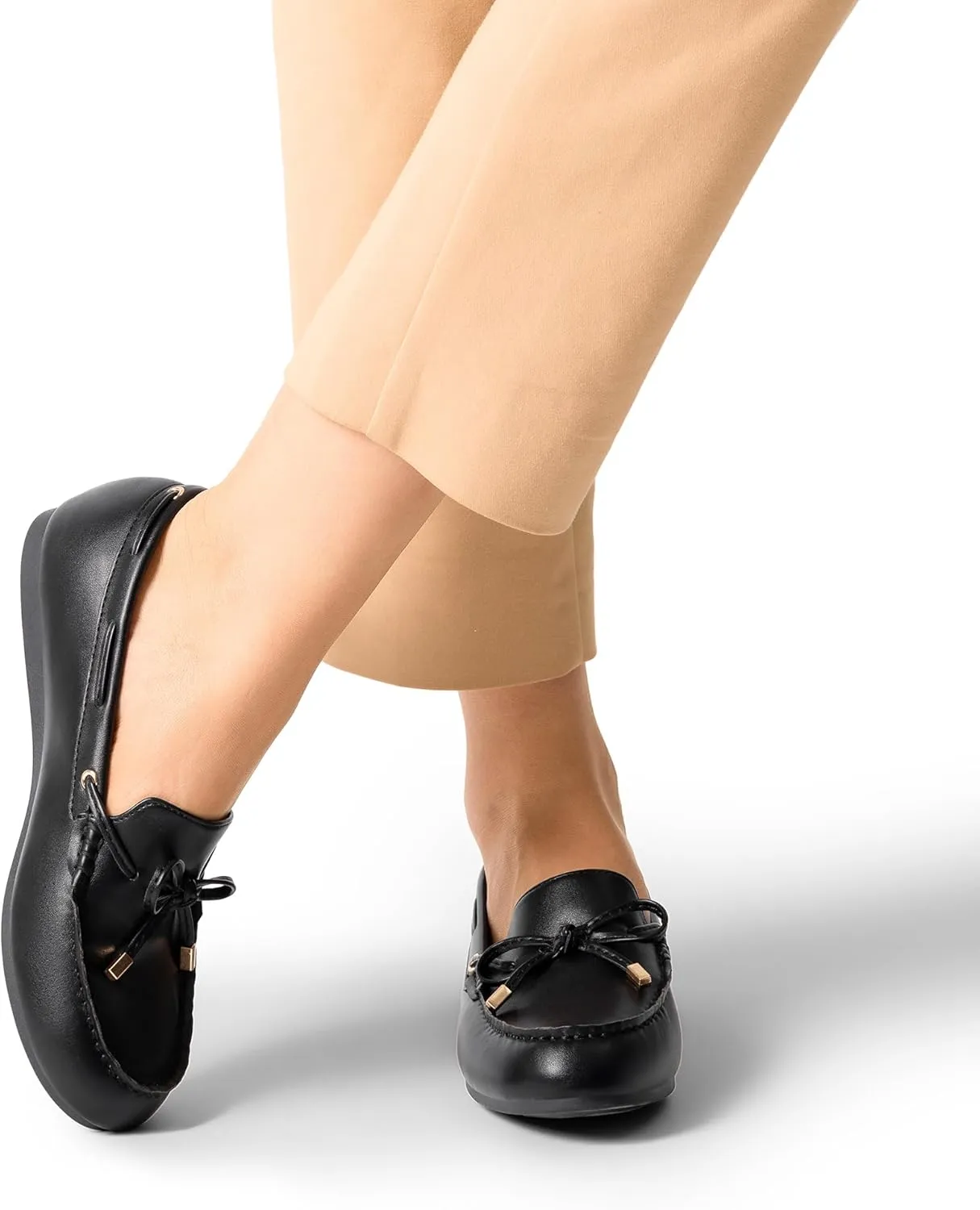 DREAM PAIRS Women's Loafers Comfortable Dressy Slip-on Business Casual Work Shoes Bow-Knot Office Driving Round Toe Flats Loafers