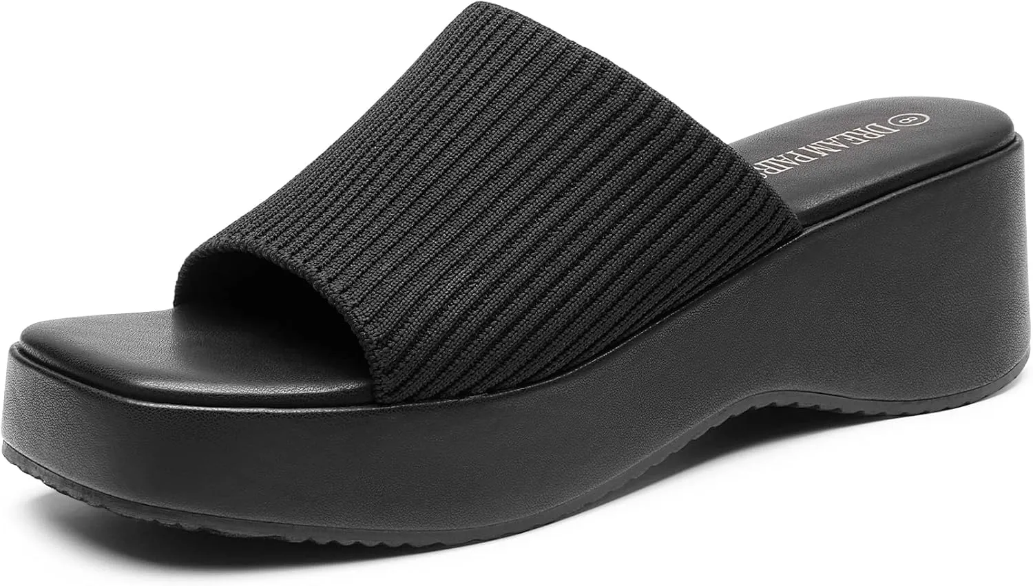DREAM PAIRS Womens Slip on Wedges Platform Soft Cute Walking Comfort Flatform Sandals