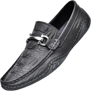 Dress Shoes for Men Men's Crocodile Leather Loafers Genuine Leather Casual Slip-on Shoes