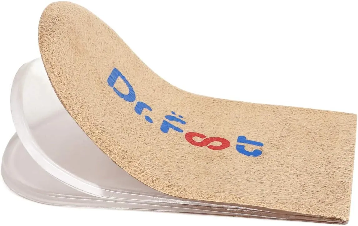 Dr.Foot Adjustable Orthopedic Heel Lift Inserts, Height Increase Insole for Leg Length Discrepancies, Heel Spurs, Heel Pain, Sports Injuries, and Achilles tendonitis (Beige, 3 Layers-L)