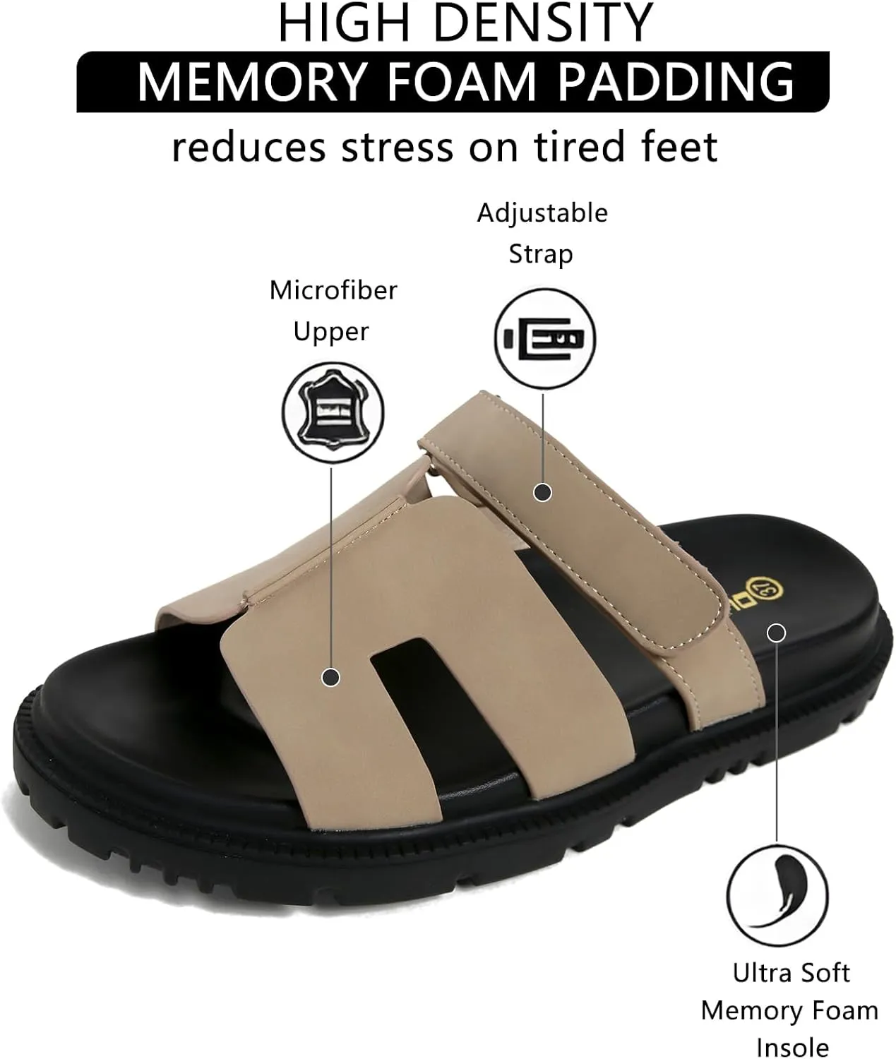 Dumalum Flat Slide Sandals for Women, Slip on Platform Sandals Dressy Summer Shoes Open Toe Flats Sandals