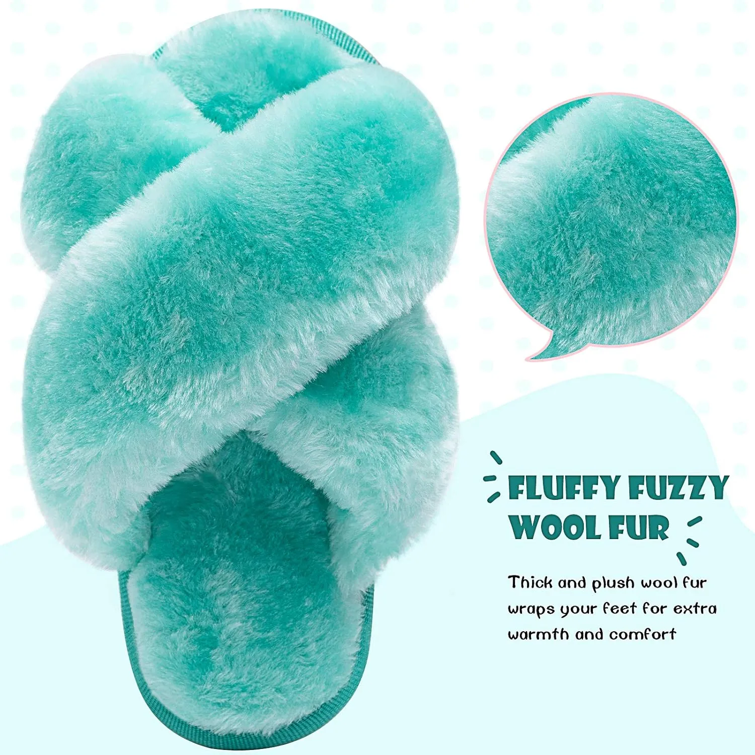 eccbox Girls Fluffy Slippers Kids Leopard Tie Dye Open Toe Memory Foam Slides Sandals Soft Plush Cross Band House Shoes Indoor Outdoor Slip On