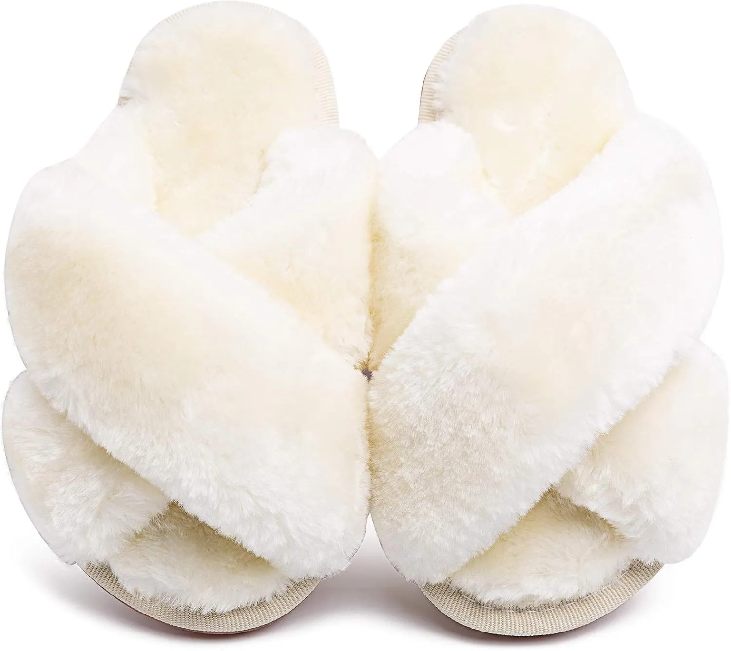 eccbox Girls Fluffy Slippers Kids Leopard Tie Dye Open Toe Memory Foam Slides Sandals Soft Plush Cross Band House Shoes Indoor Outdoor Slip On