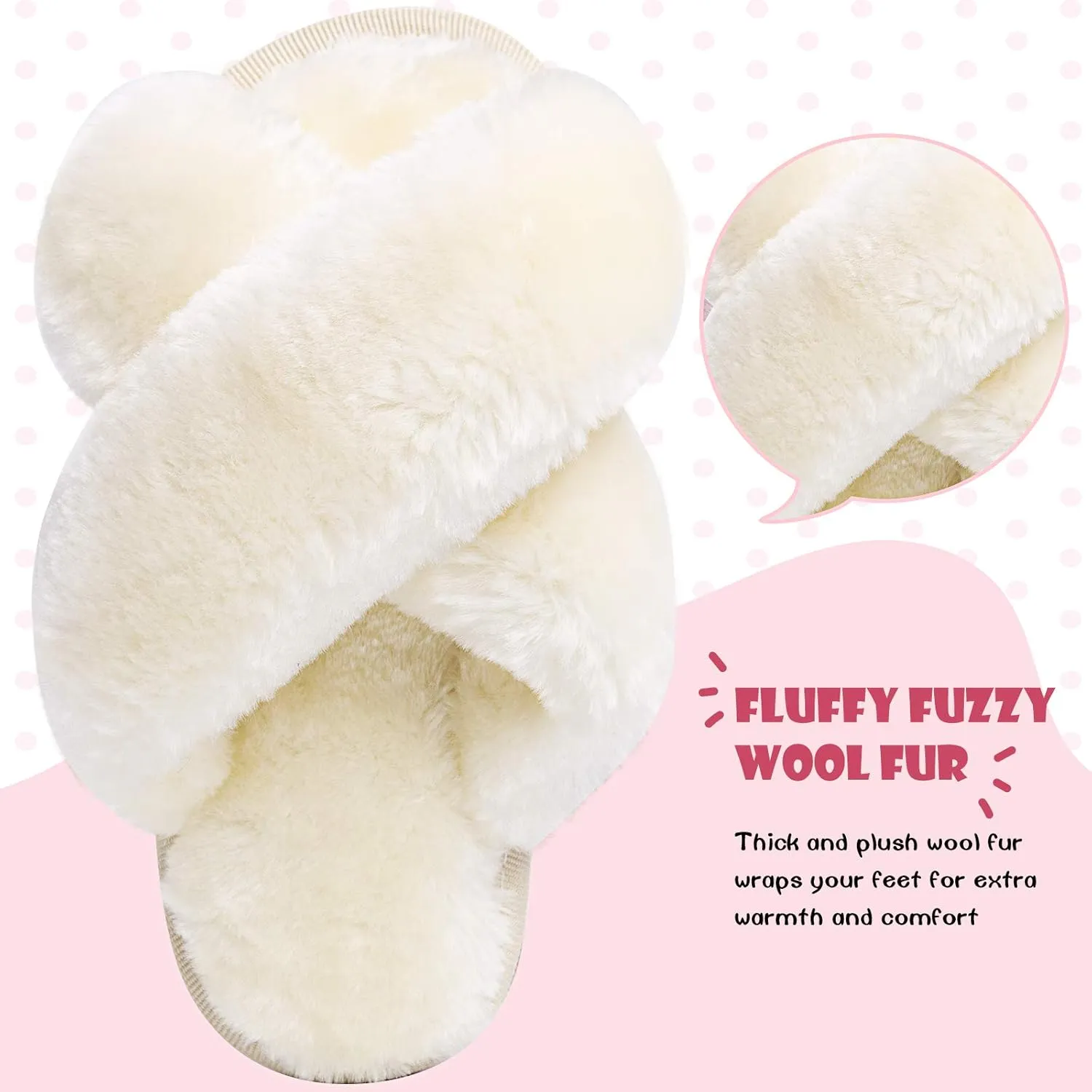 eccbox Girls Fluffy Slippers Kids Leopard Tie Dye Open Toe Memory Foam Slides Sandals Soft Plush Cross Band House Shoes Indoor Outdoor Slip On
