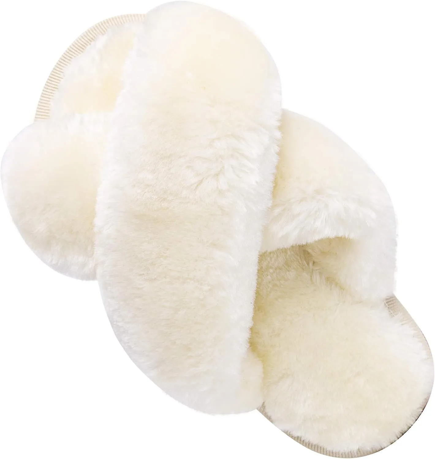 eccbox Girls Fluffy Slippers Kids Leopard Tie Dye Open Toe Memory Foam Slides Sandals Soft Plush Cross Band House Shoes Indoor Outdoor Slip On