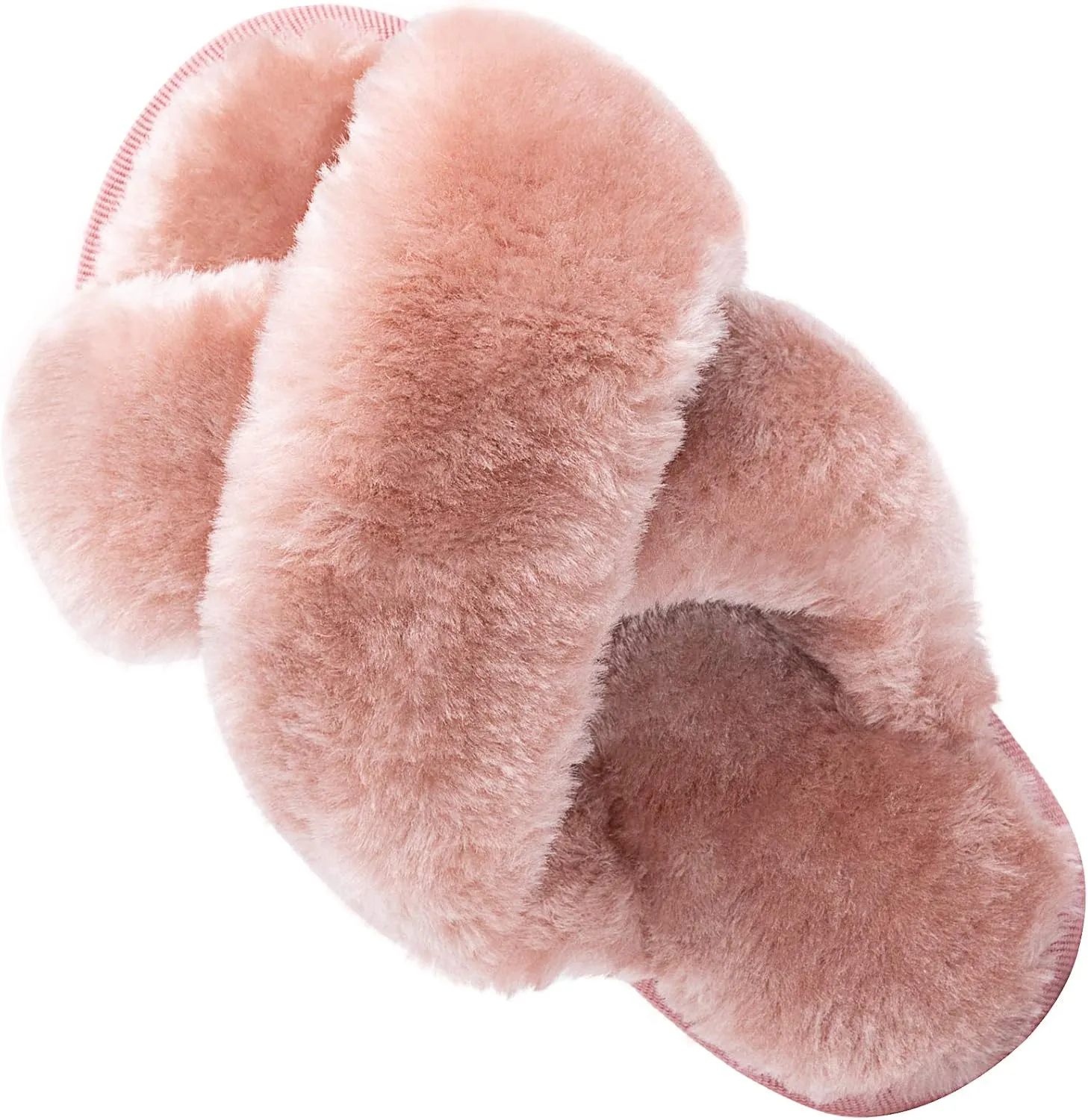 eccbox Girls Fluffy Slippers Kids Leopard Tie Dye Open Toe Memory Foam Slides Sandals Soft Plush Cross Band House Shoes Indoor Outdoor Slip On