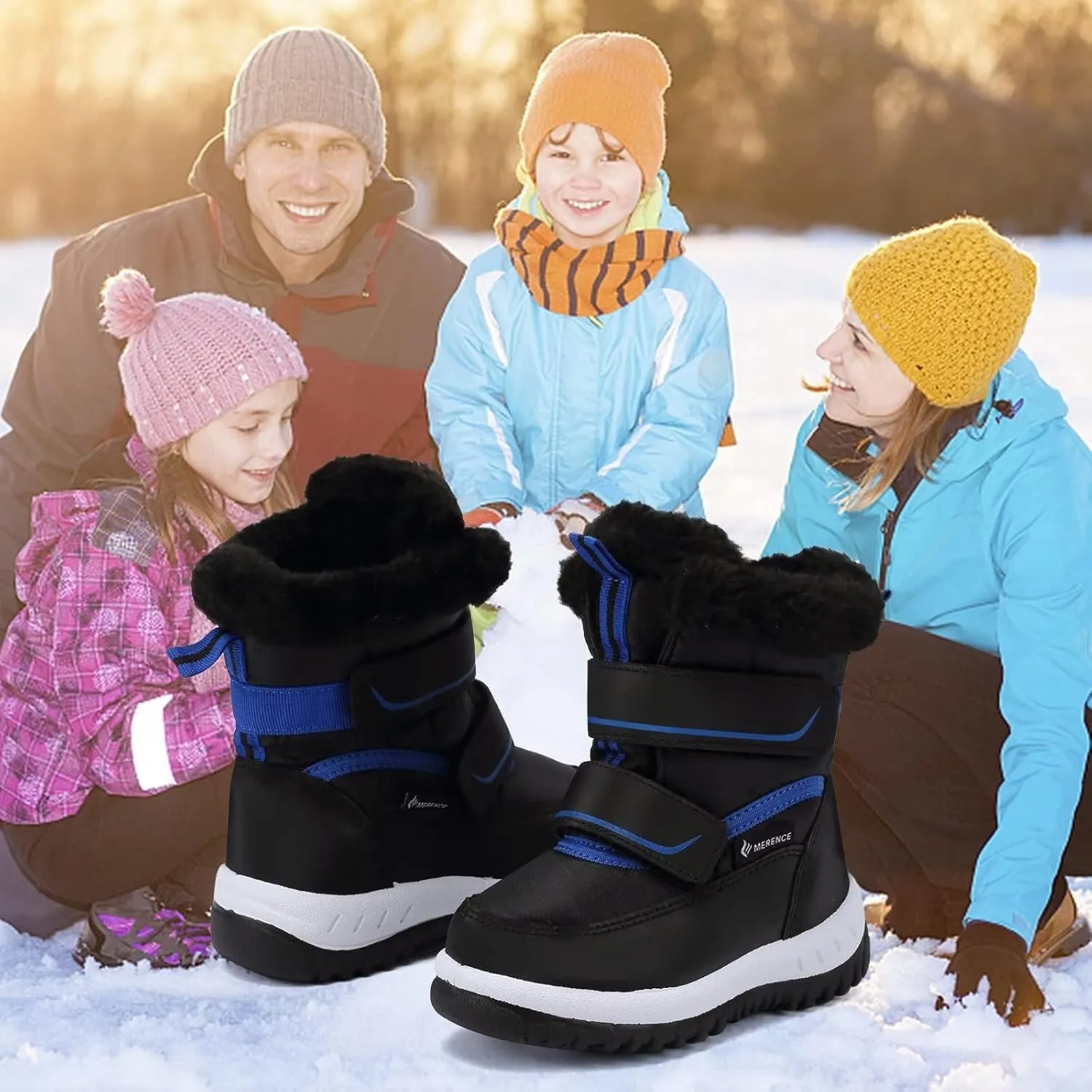 FANTURE Winter Snow Boots for Boy and Girl Outdoor with Fur Lined(Toddler/Little Kids)