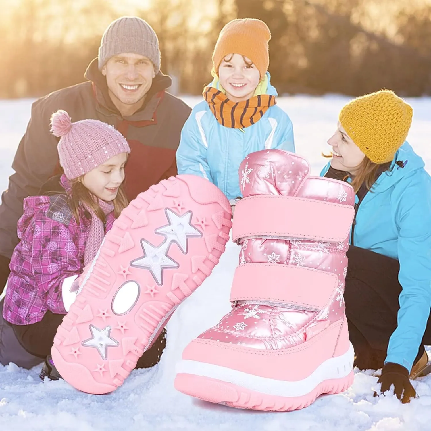 FANTURE Winter Snow Boots for Boy and Girl Outdoor with Fur Lined(Toddler/Little Kids)