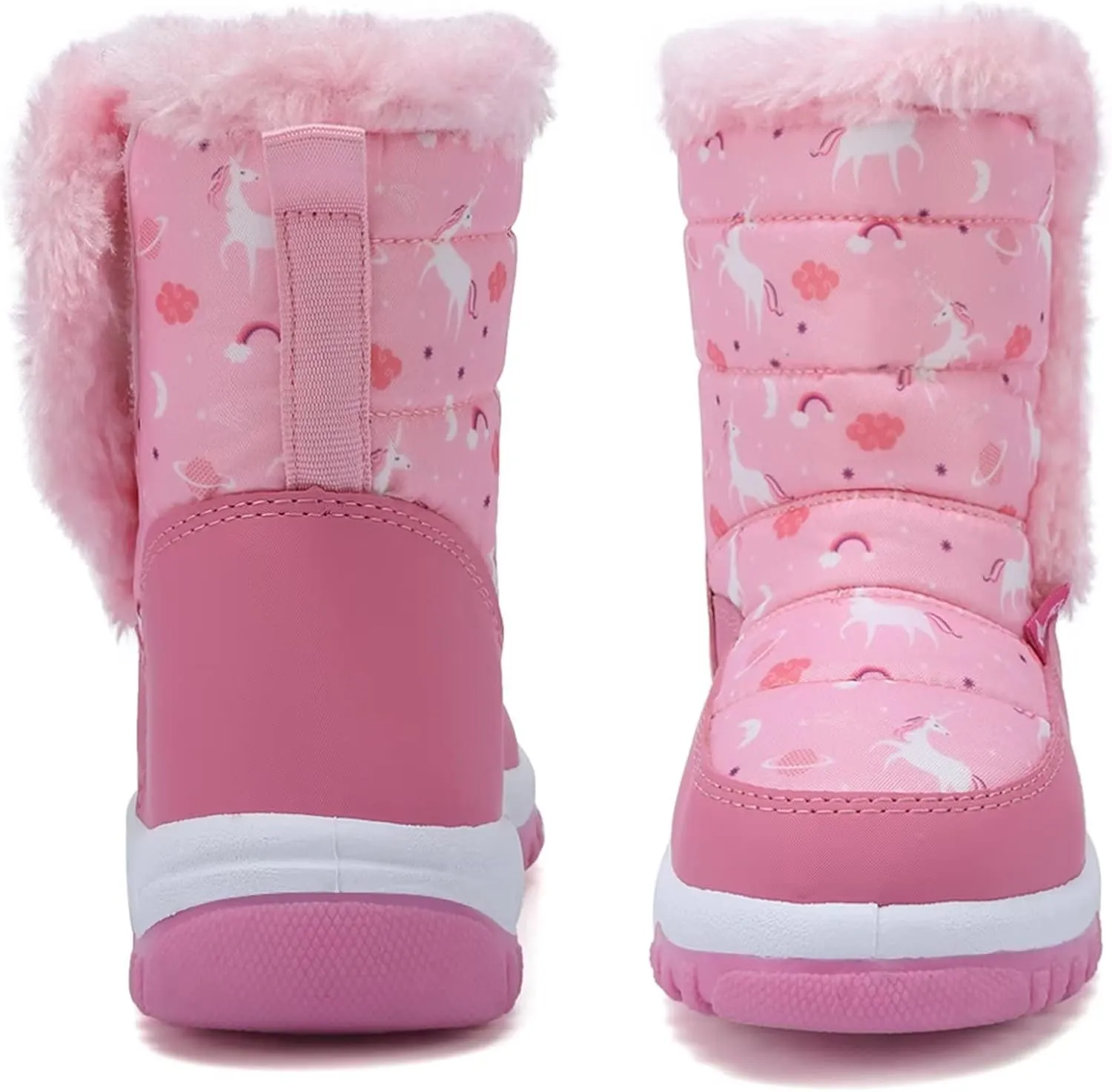 FANTURE Winter Snow Boots for Boy and Girl Outdoor with Fur Lined(Toddler/Little Kids)