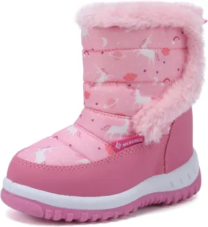 FANTURE Winter Snow Boots for Boy and Girl Outdoor with Fur Lined(Toddler/Little Kids)