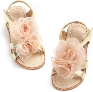 Felix & Flora Toddler Girls Sandals Soft Rubber Flats Summer Baby Flower Girl Shoes.