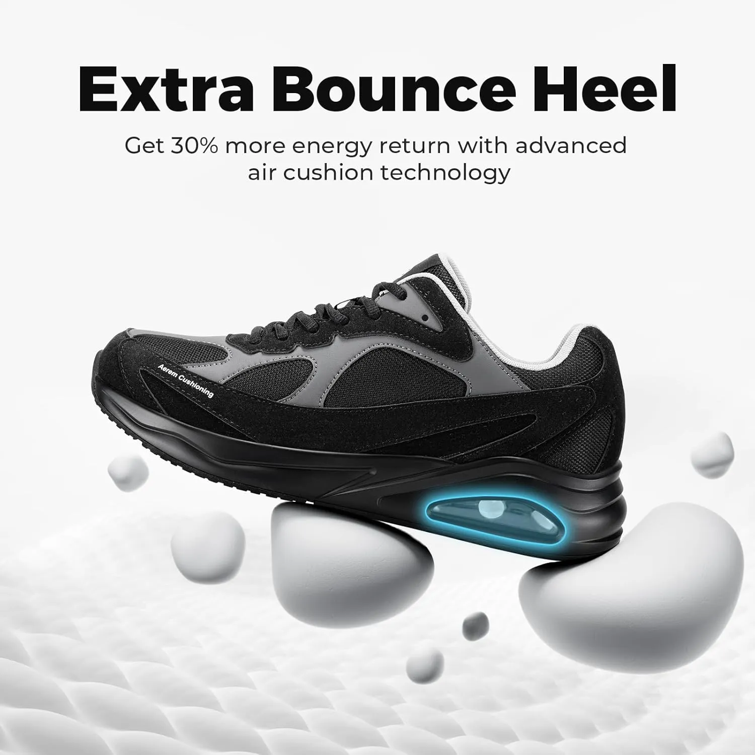 FitVille Extra Wide Walking Shoes for Men Wide Width Air Cushion Sneakers Gym Workout Shoes for Plantar Fasciitis - HeelAero V1