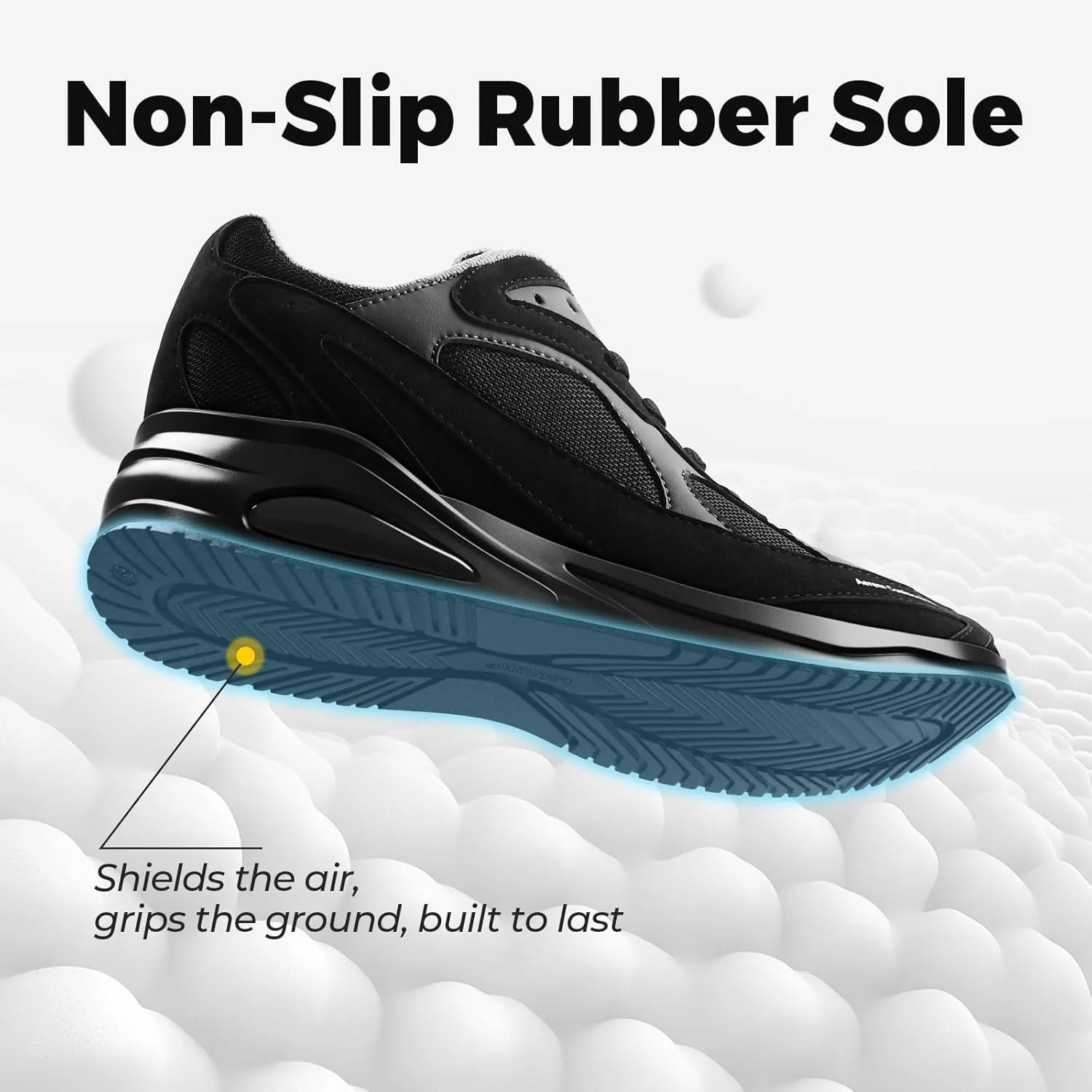 FitVille Extra Wide Walking Shoes for Men Wide Width Air Cushion Sneakers Gym Workout Shoes for Plantar Fasciitis - HeelAero V1