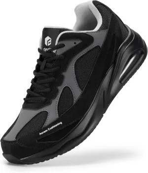 FitVille Extra Wide Walking Shoes for Men Wide Width Air Cushion Sneakers Gym Workout Shoes for Plantar Fasciitis - HeelAero V1