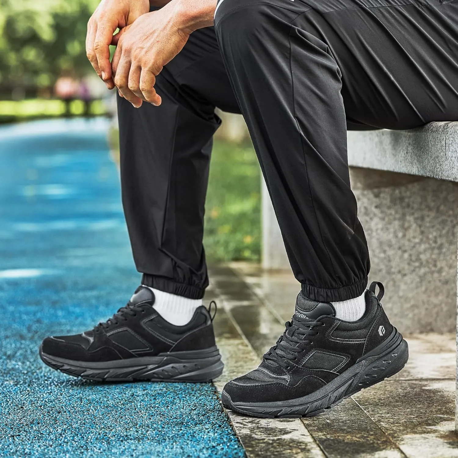 FitVille Extra Wide Walking Shoes Men's Wide Width Workout Sneakers with Arch Support for Flat Feet Heel Pain Relief - Rebound NEO V2