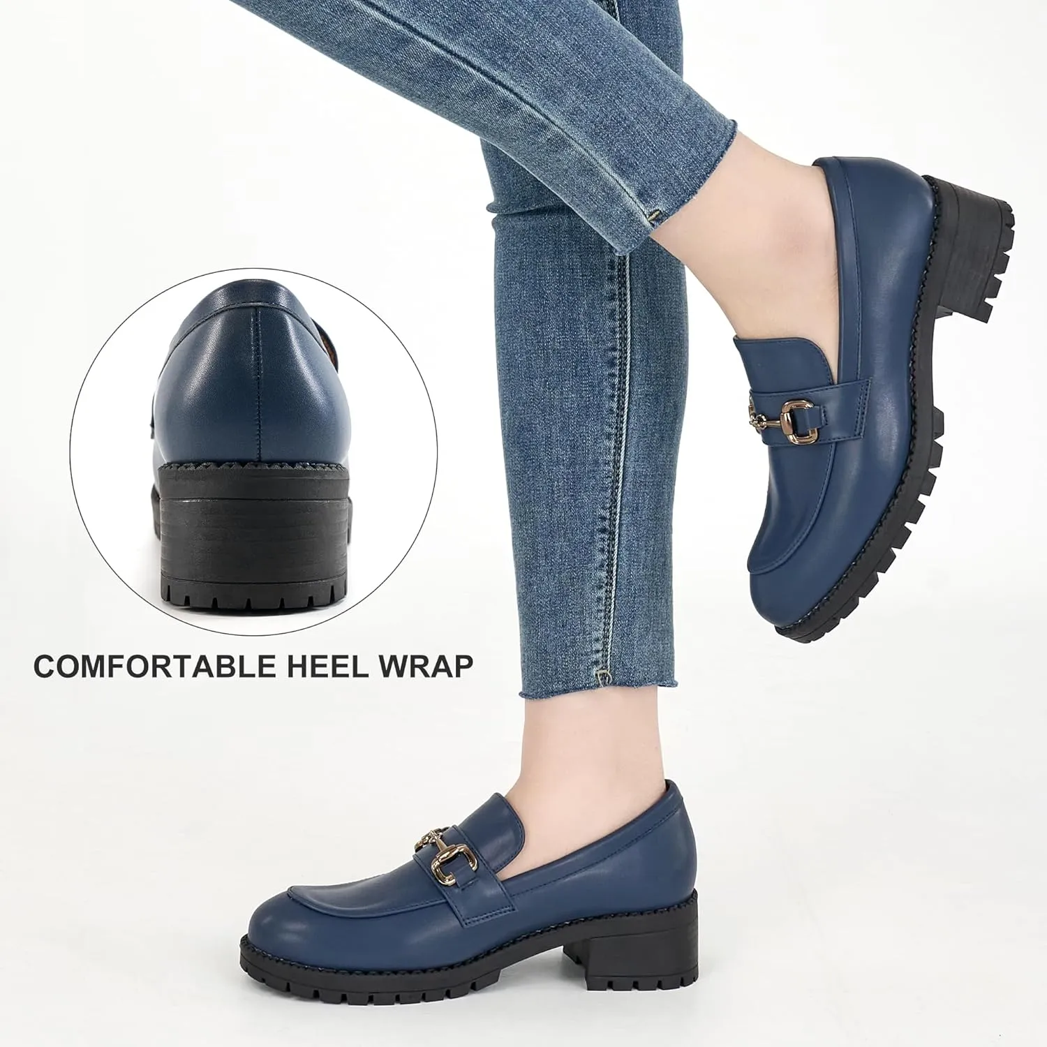 FUDYNMALC Platform Loafers for Women Dress: Casual Comfortable Slip On Chunky Shoes 2025 Walking Penny Footwear for Work Business