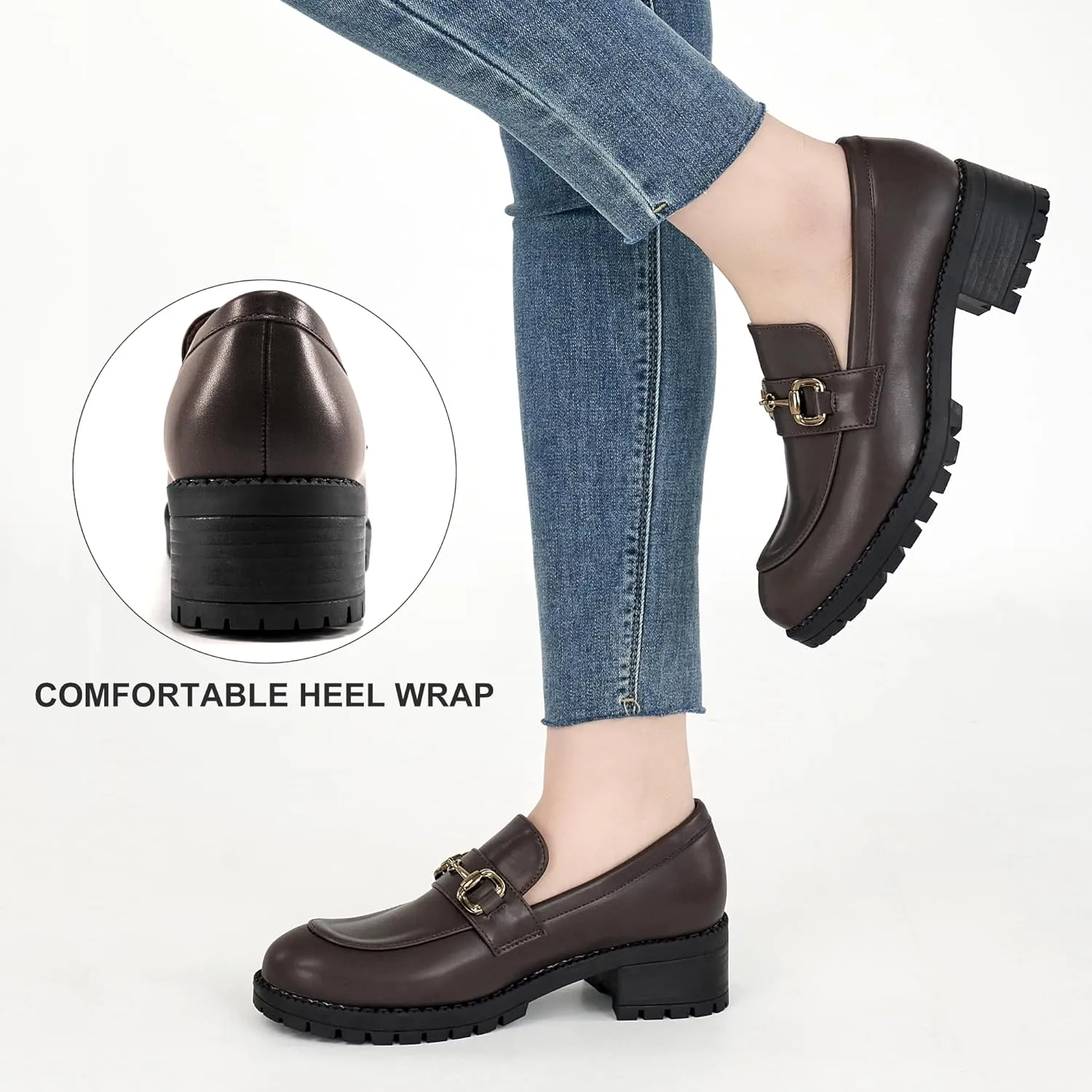 FUDYNMALC Platform Loafers for Women Dress: Casual Comfortable Slip On Chunky Shoes 2025 Walking Penny Footwear for Work Business