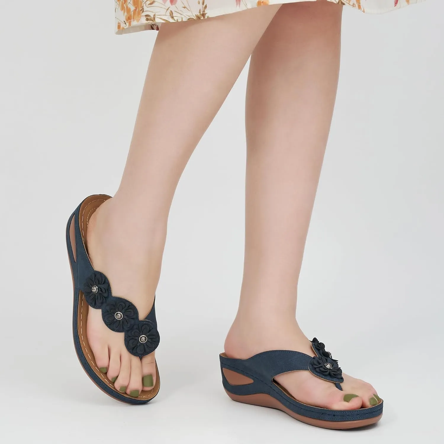 FUDYNMALC Sandals for Women Wedge Shoes: Summer Womens Platform Flip Flops Comfortable Casual Dressy Wedges Sandal