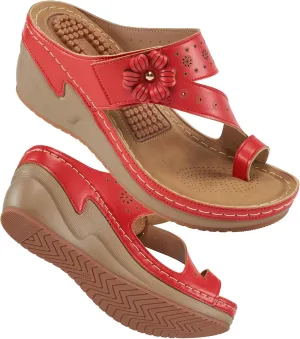 FUDYNMALC Sandals Women Wedge Shoes: Comfortable Womens Orthopedic Sandal Dressy Summer Flip Flops Fashion Walking Wedges with Adjustable