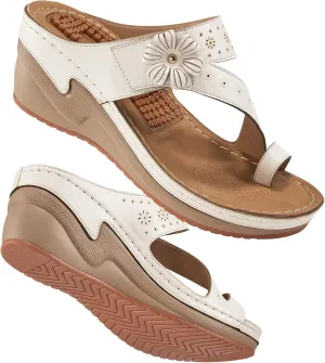 FUDYNMALC Sandals Women Wedge Shoes: Comfortable Womens Orthopedic Sandal Dressy Summer Flip Flops Fashion Walking Wedges with Adjustable