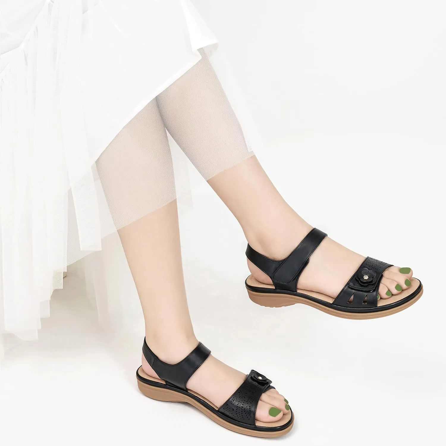 FUDYNMALC Womens Sandals Dressy Summer: Comfortable Slip On Walking Flats 2025 Orthopedic Shoes for Hiking Beach Wedding