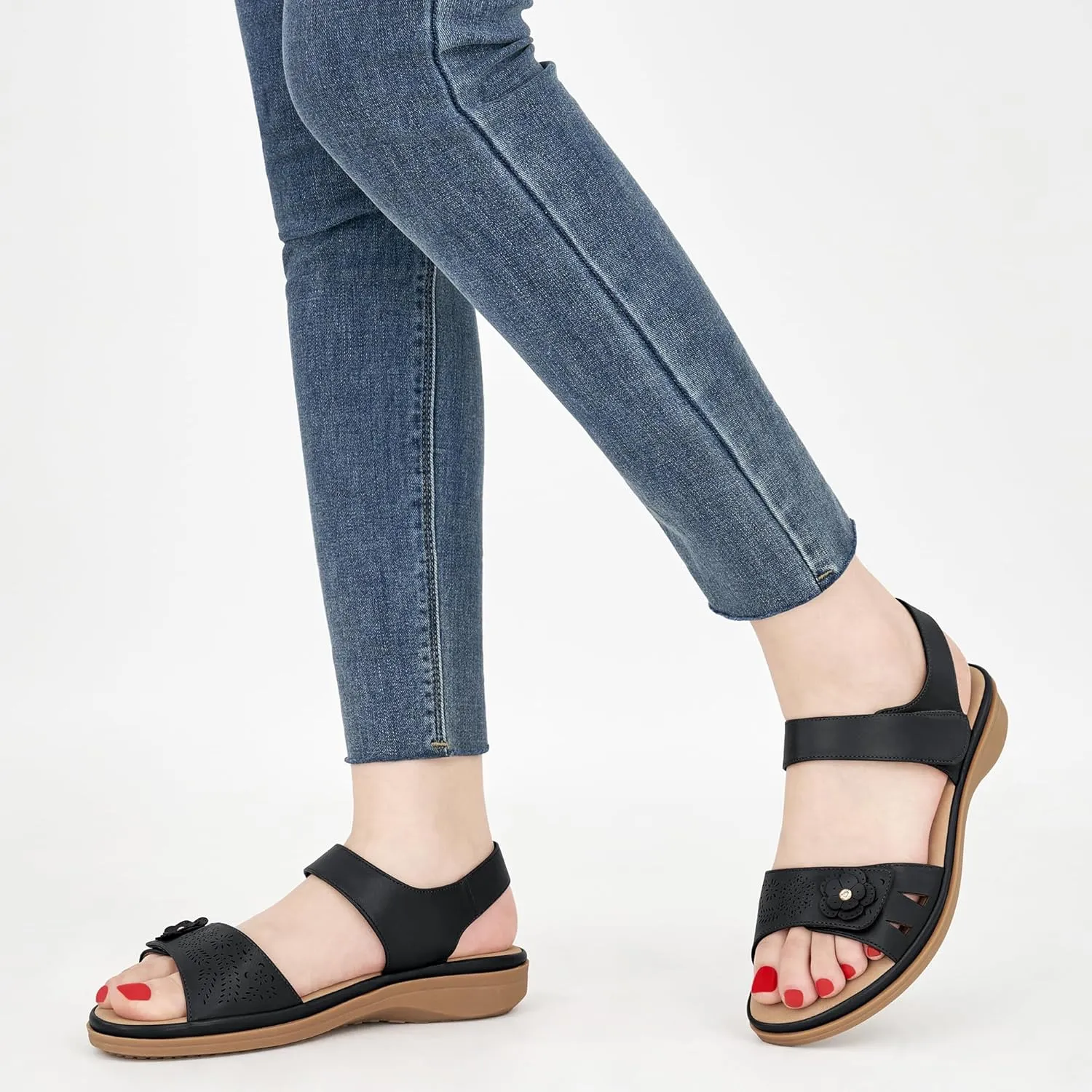 FUDYNMALC Womens Sandals Dressy Summer: Comfortable Slip On Walking Flats 2025 Orthopedic Shoes for Hiking Beach Wedding