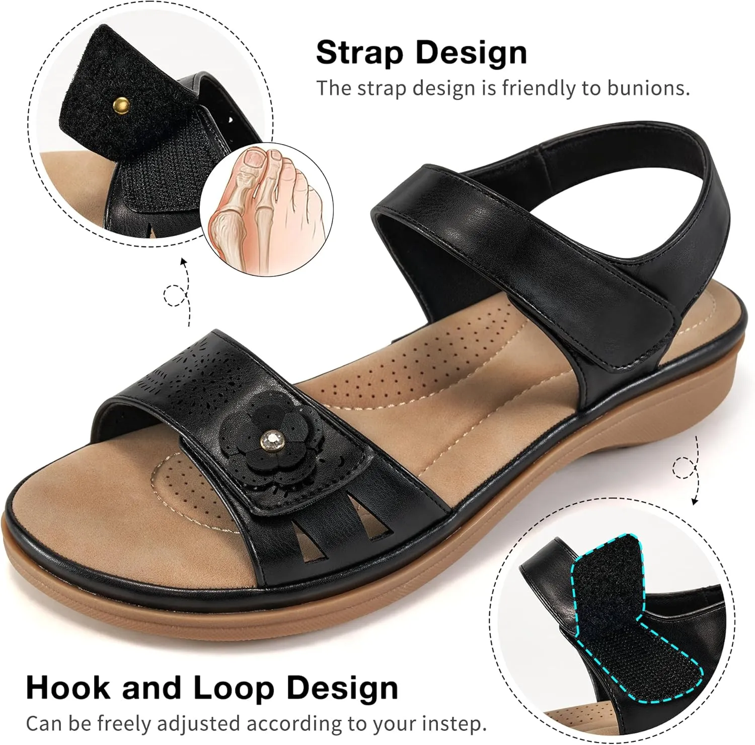 FUDYNMALC Womens Sandals Dressy Summer: Comfortable Slip On Walking Flats 2025 Orthopedic Shoes for Hiking Beach Wedding