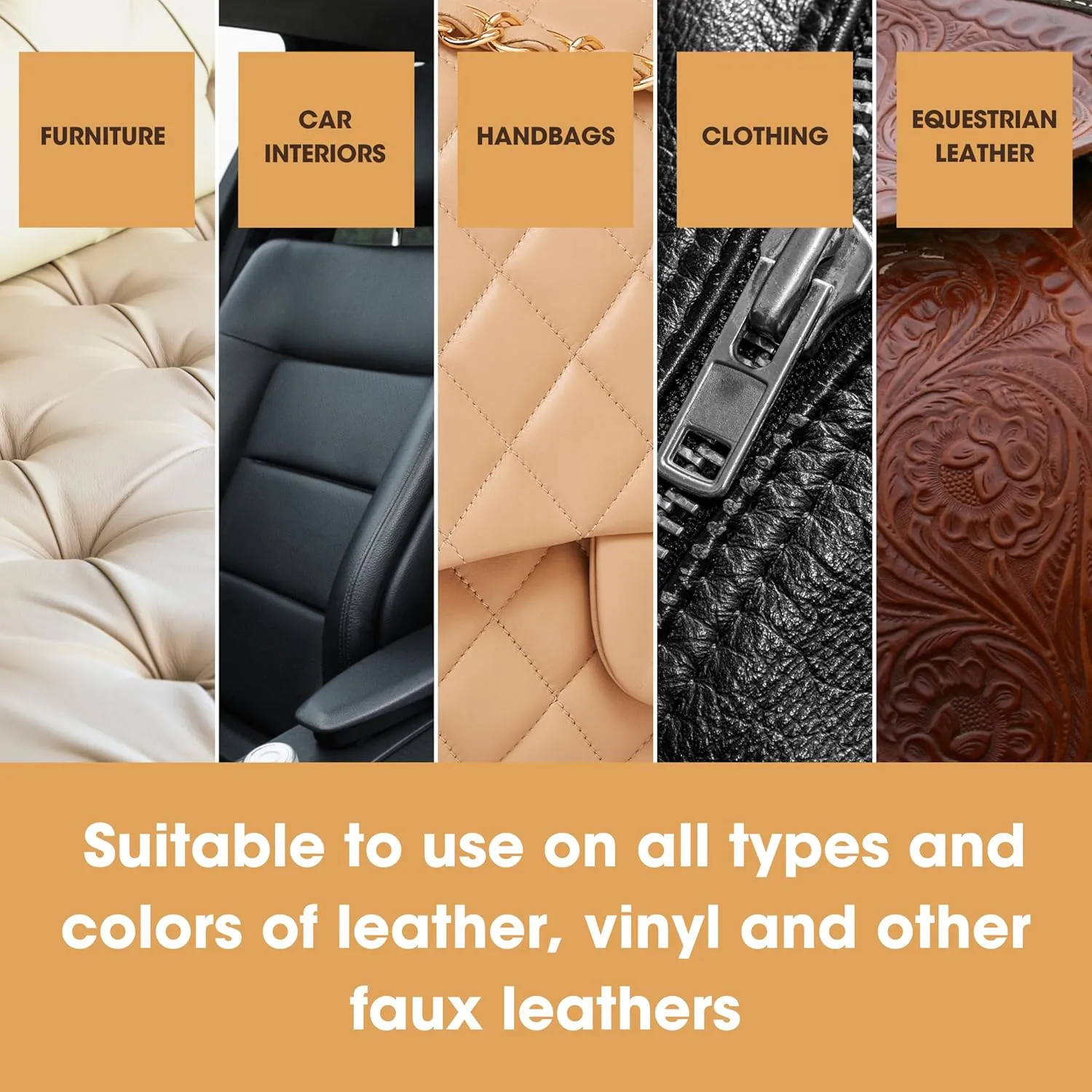 Furniture Clinic Large Leather Care Kit | Leather Cleaner   Conditioning Protection Cream for Furniture | Two 17oz Bottles   1 Sponge & 1 Cloth | Restore Leather Couches, Car Seats, Jackets, & Boots
