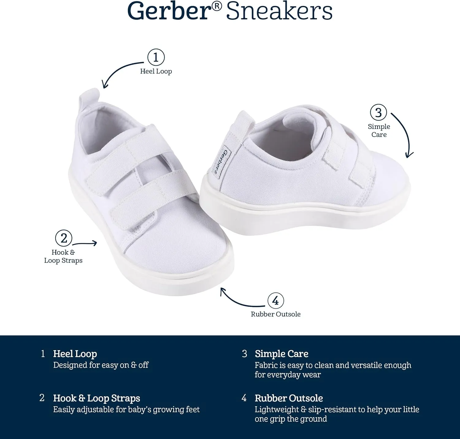 Gerber Unisex-Child Sneakers Crib Shoes Newborn Infant Toddler Neutral Boy Girl First Walker