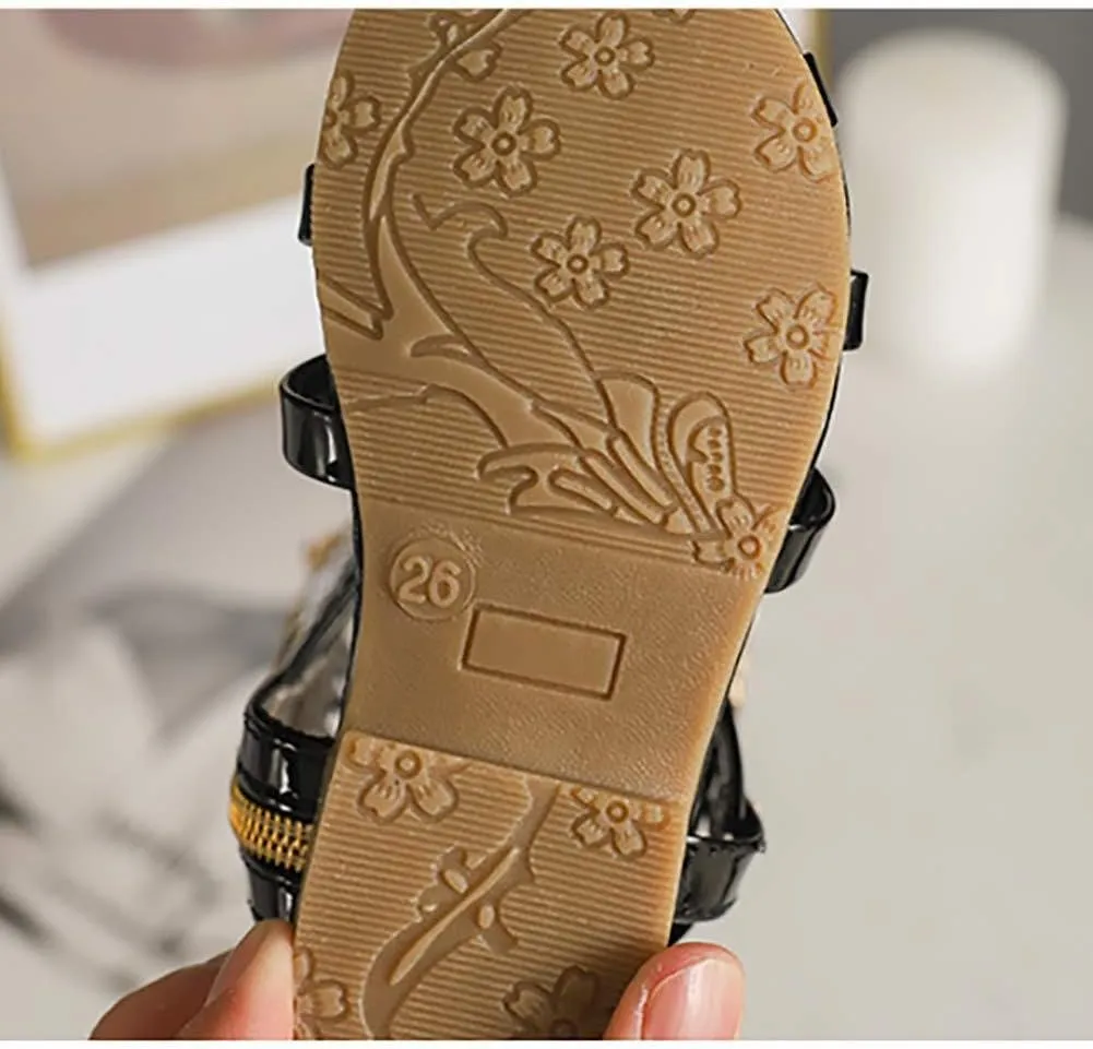 Girls Knee High Top Rivet Gladiator Sandals Fashion Summer Dress Flats Girls Zipper Boots Shoes