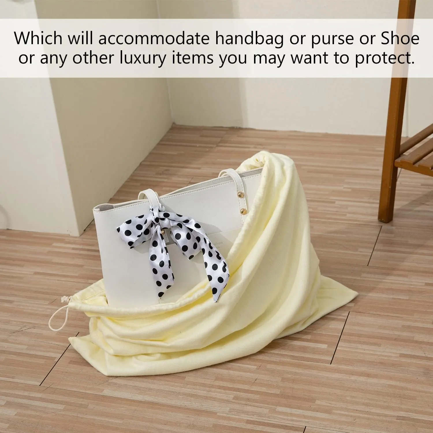 HAMBOLY 100% Cotton Bags 5 Pack Dust Cover Storage Pouch with Drawstring Closure for Packaging Handbags Purses Pocketbooks Shoes Boots, Pink (21 x 19 in)