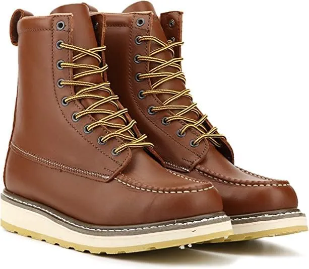 HANDPOINT Men's Stylish Classic 6"-8" SureTrack Soft Toe EH Full Grain Leather Slip Resistant Durable Breathable Work Boot 84994-86994