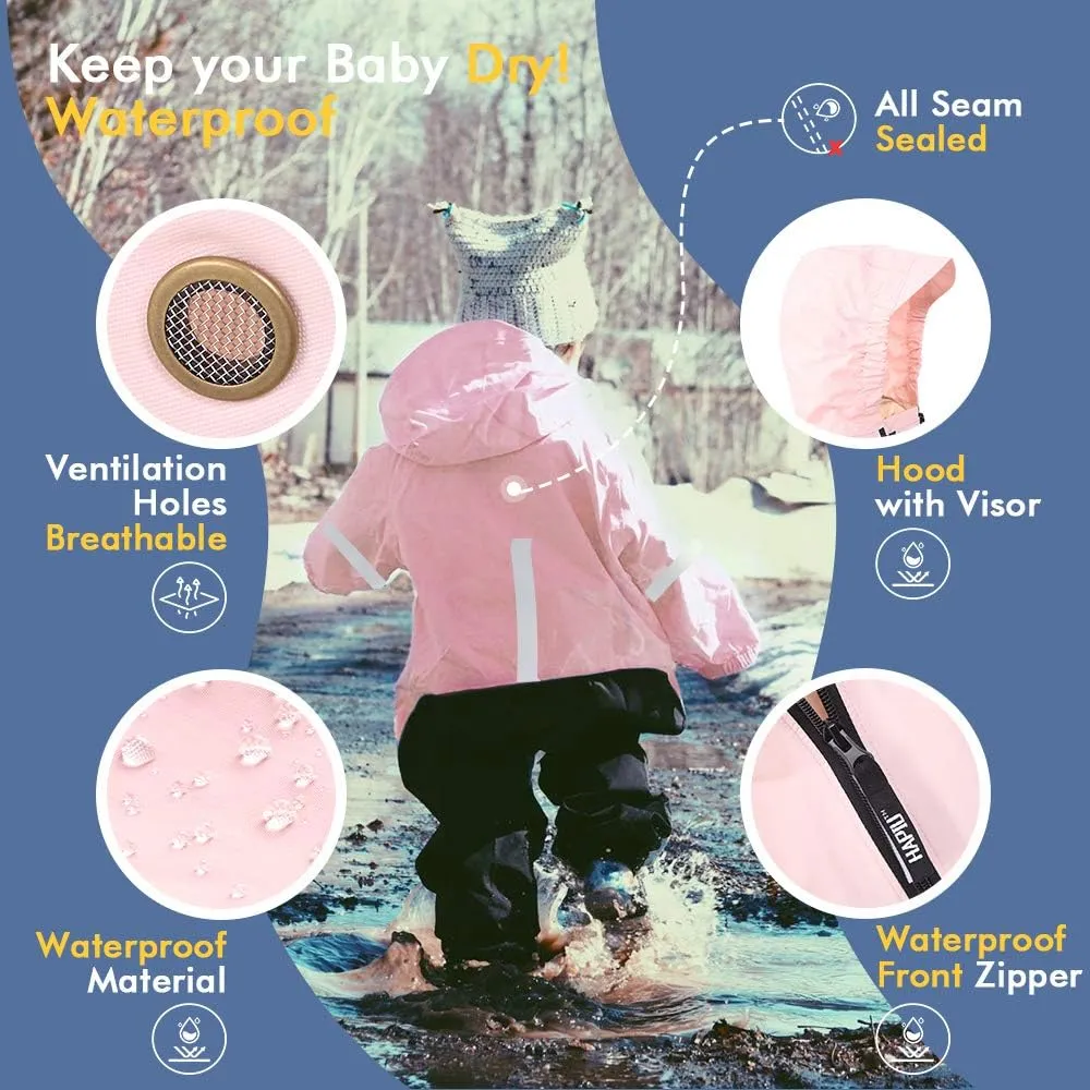 HAPIU Kids Toddler Rain Suit Muddy Buddy Waterproof Coverall