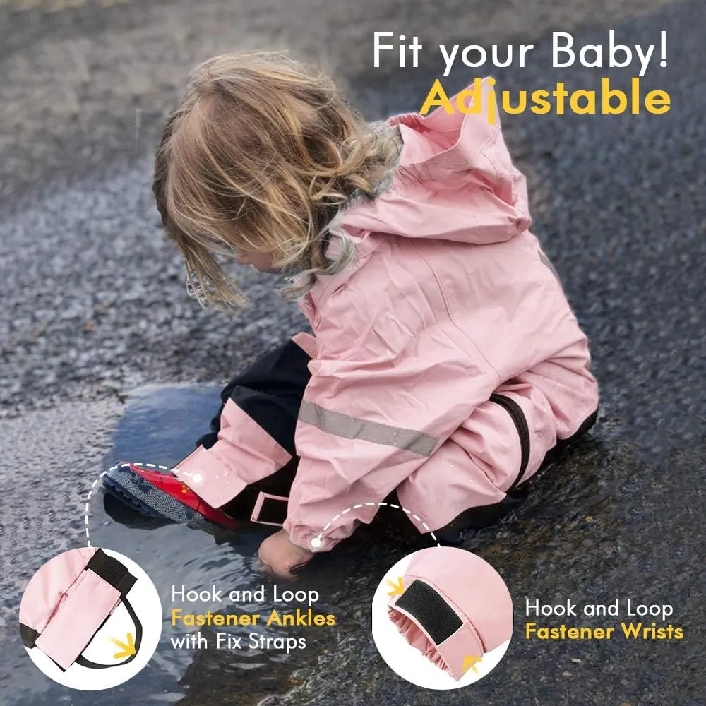 HAPIU Kids Toddler Rain Suit Muddy Buddy Waterproof Coverall
