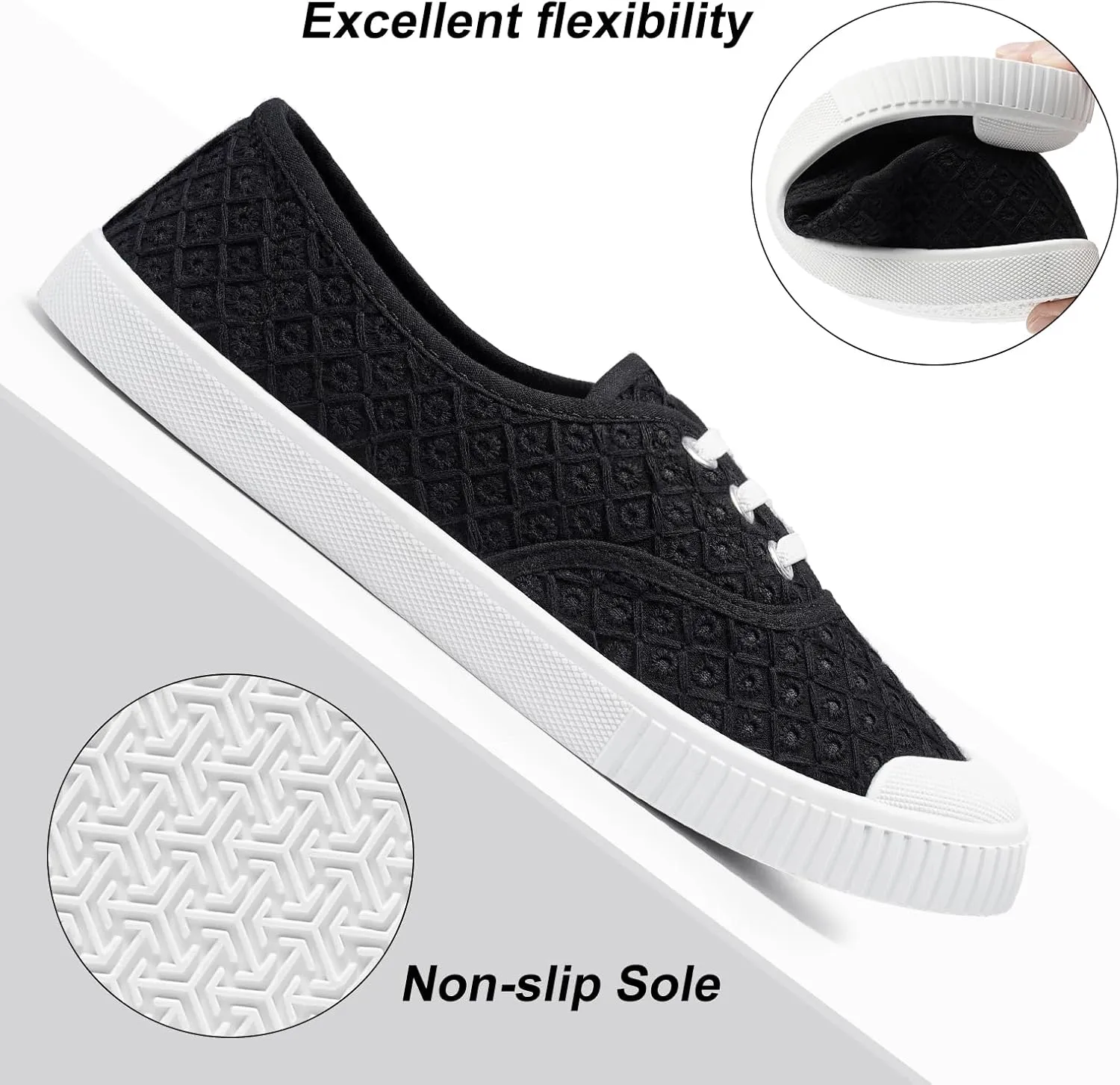 Harvest Land Womens Canvas Low Top Sneakers Slip on Shoes for Women Fashion Walking Sneakers