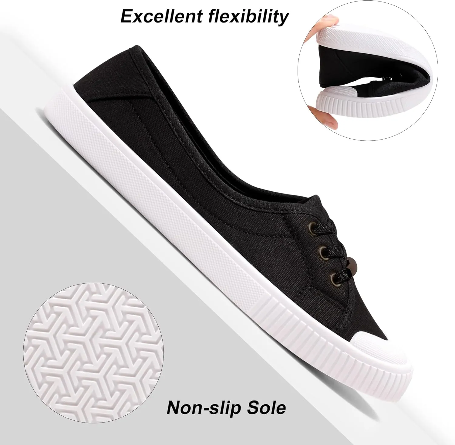Harvest Land Womens Canvas Low Top Sneakers Slip on Shoes for Women Fashion Walking Sneakers