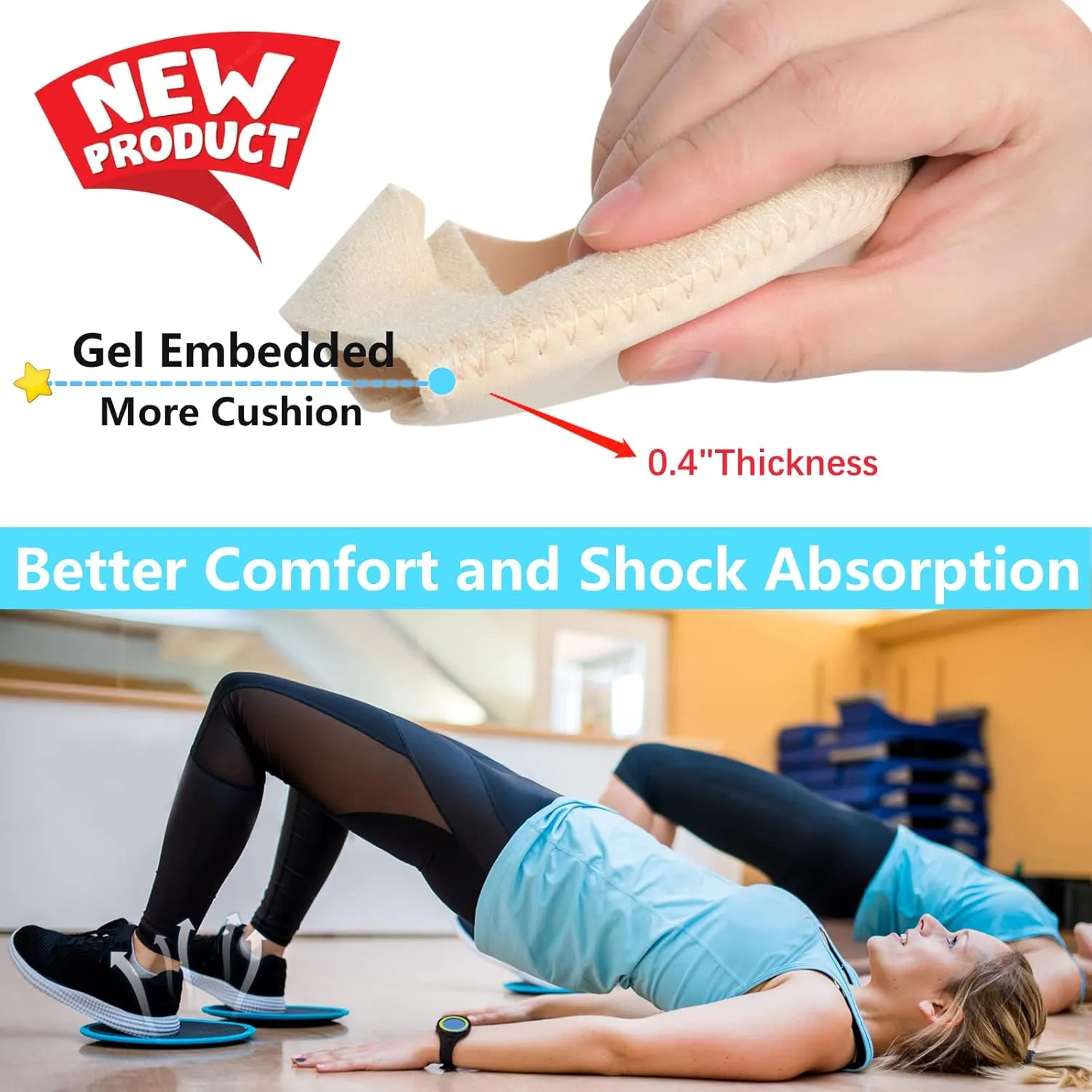 Heel Protectors, Heel Cups for Heel Pain, Heel Support, Thicken&Breathable, Idea for Plantar Fasciitis Relief, Bone Spur, Gel Heel Cups for Shoes, Silicone Heel Cushion for Men and Women-Beige