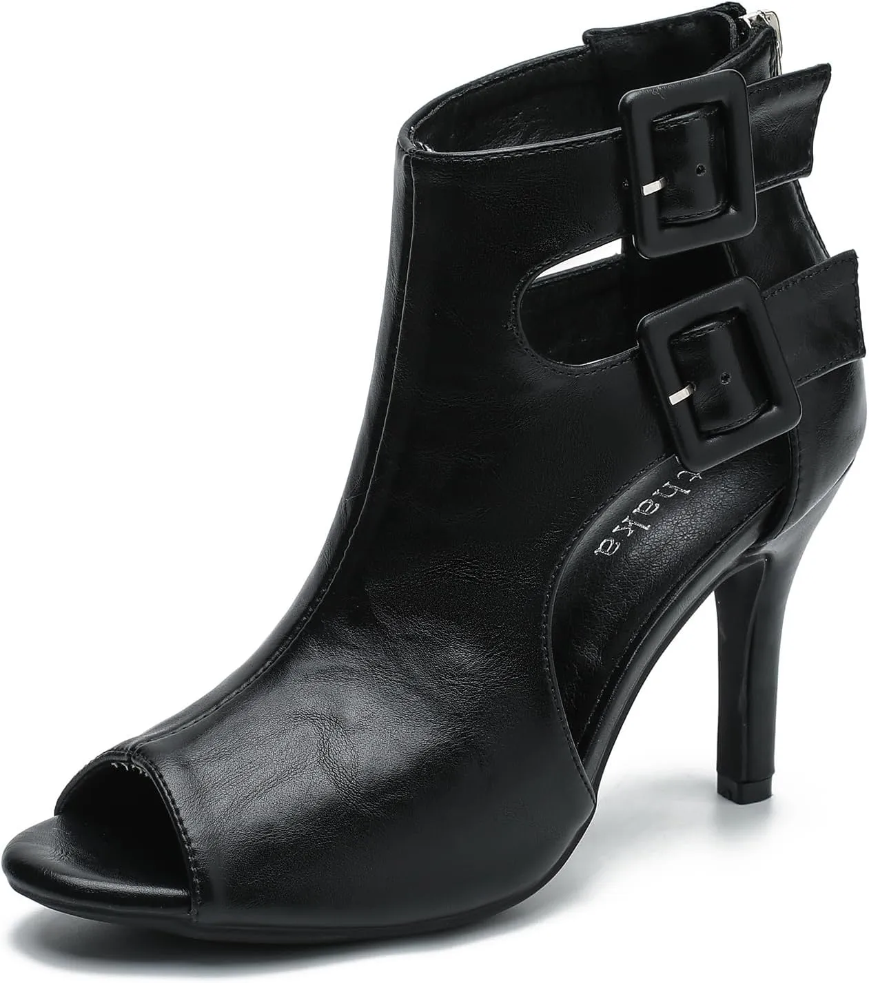 Heels for Women Open Toe Boots Cutout Ankle Strap Buckle Stiletto High Heel Sandals for Prom Party Wedding
