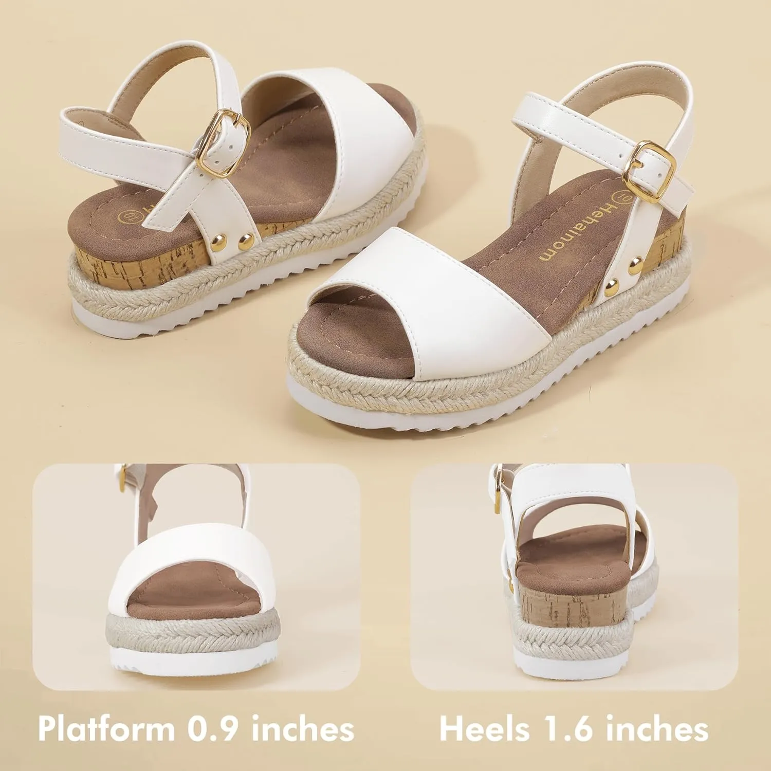 Hehainom Girls Wedge Sandals Platform Shoes Little Big Kid Summer Girls Heels Dress Shoes