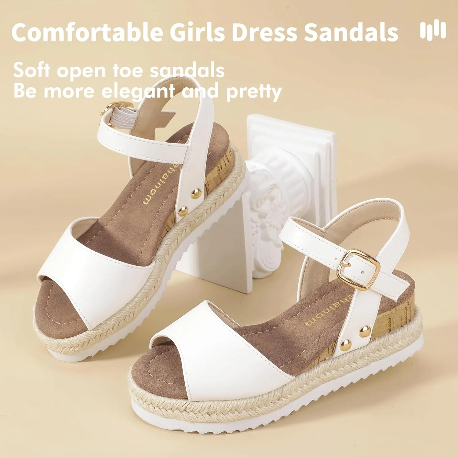 Hehainom Girls Wedge Sandals Platform Shoes Little Big Kid Summer Girls Heels Dress Shoes